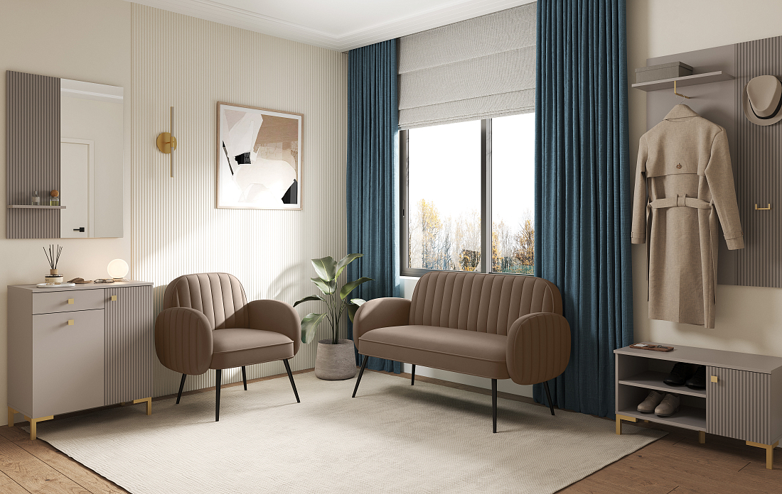 Флеминг Ф / Кресло велюр fresh корица